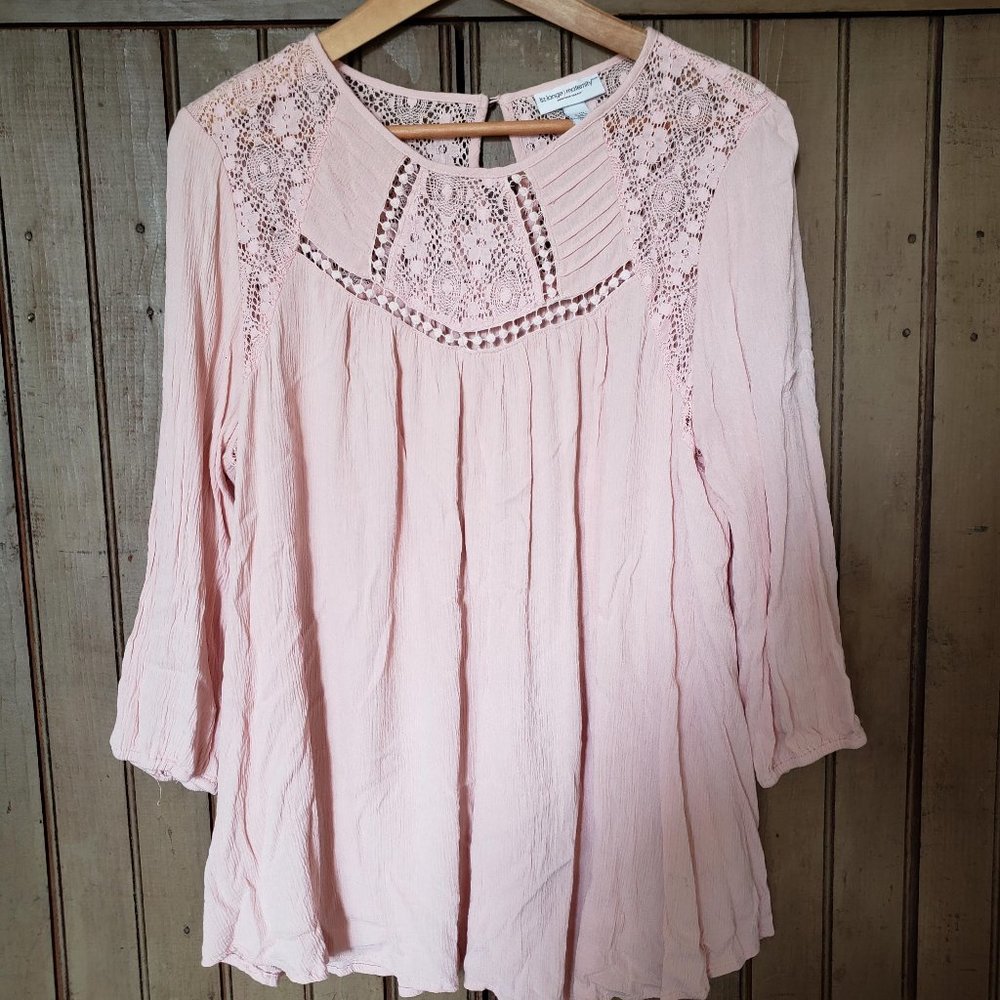 Liz Lange Maternity Blouse, Dusty Pink, Size L